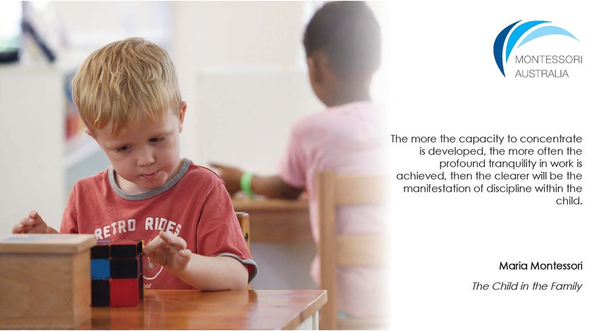 Child in Montessori classroom