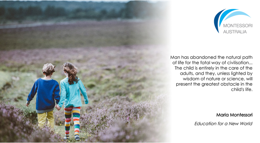 Two children walking in a field