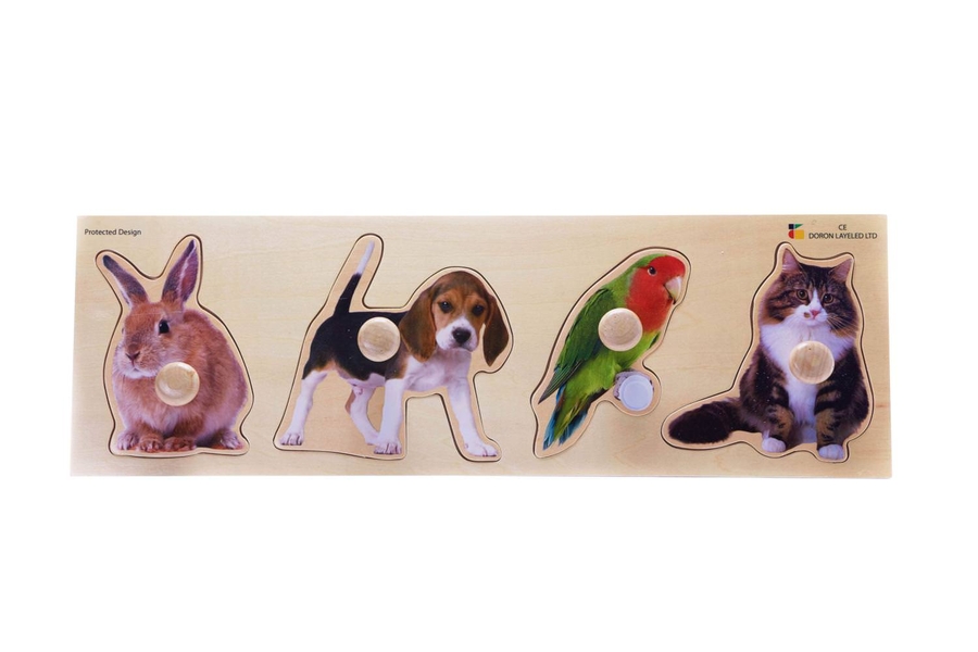 Pets Giant Wooden Knob Puzzles Montessori Australia