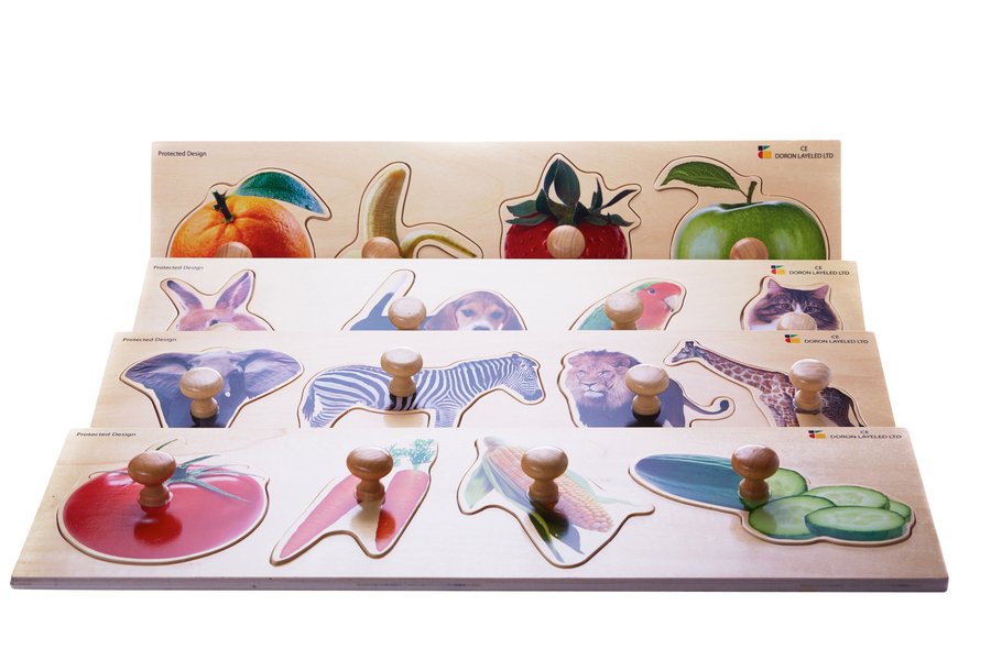 Giant Wooden Knob Puzzles Set Montessori Australia